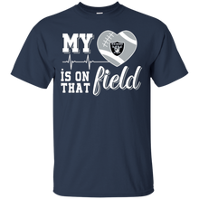 Load image into Gallery viewer, Oakland Raiders Football My Heart is on that Field T - Shirt For Men
