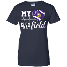 Load image into Gallery viewer, Minnesota Vikings Football My Heart is on that Field T-Shirt For Women