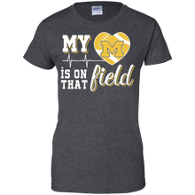 Load image into Gallery viewer, Michigan Wolverines Football My Heart is on that Field T-Shirt For Women