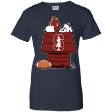 Load image into Gallery viewer, Stanford Cardinal Snoopy And Woodstock Waiting For Football Season T-Shirt For Women