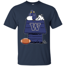 Load image into Gallery viewer, Washington Huskies Snoopy And Woodstock Waiting For Football Season T - Shirt For Men