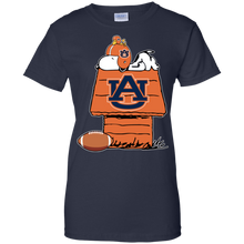 Load image into Gallery viewer, Auburn Tigers Snoopy And Woodstock Waiting For Football Season T-Shirt For Women
