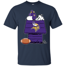 Load image into Gallery viewer, Minnesota Vikings Snoopy And Woodstock Waiting For Football Season T - Shirt For Men