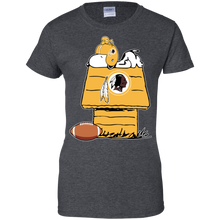 Load image into Gallery viewer, Washington Redskins Snoopy And Woodstock Waiting For Football Season T-Shirt For Women