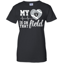 Load image into Gallery viewer, Oakland Raiders Football My Heart is on that Field T-Shirt For Women