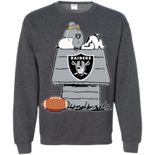 Load image into Gallery viewer, Oakland Raiders Snoopy And Woodstock Waiting For Football Season Sweatshirt