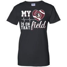 Load image into Gallery viewer, Florida State Seminoles Football My Heart is on that Field T-Shirt For Women