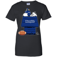 Load image into Gallery viewer, Memphis Tigers Snoopy And Woodstock Waiting For Football Season T-Shirt For Women