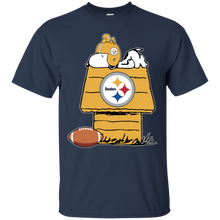Load image into Gallery viewer, Pittsburgh Steelers Snoopy And Woodstock Waiting For Football Season T - Shirt For Men
