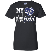 Load image into Gallery viewer, Washington Huskies Football My Heart is on that Field T-Shirt For Women
