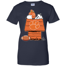 Load image into Gallery viewer, Clemson Tiger_paw Snoopy And Woodstock Waiting For Football Season T-Shirt For Women