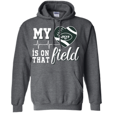 Load image into Gallery viewer, New York Jets Football My Heart is on that Field Hoodie Shirt