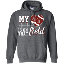 Load image into Gallery viewer, Oklahoma Sooners Football My Heart is on that Field Hoodie Shirt