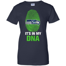 Load image into Gallery viewer, Seahawks Football It Is In My Dna T-Shirt For Women