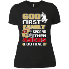 Load image into Gallery viewer, God First Family Second Then 49ers Football T-Shirt For Women
