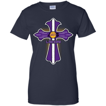 Load image into Gallery viewer, Cross Shirt For Jesus And Los Angeles Lakers Fans T-Shirt For Women