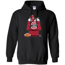 Load image into Gallery viewer, Ohio State Buckeyes Snoopy And Woodstock Waiting For Football Season Hoodie Shirt