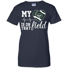 Load image into Gallery viewer, New York Jets Football My Heart is on that Field T-Shirt For Women