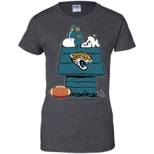 Load image into Gallery viewer, Jacksonville Jaguars Snoopy And Woodstock Waiting For Football Season T-Shirt For Women