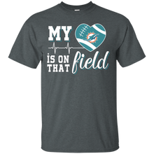 Load image into Gallery viewer, Miami Dolphins Football My Heart is on that Field T - Shirt For Men