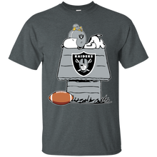 Load image into Gallery viewer, Oakland Raiders Snoopy And Woodstock Waiting For Football Season T - Shirt For Men