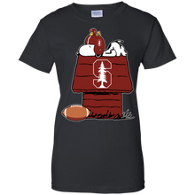 Load image into Gallery viewer, Stanford Cardinal Snoopy And Woodstock Waiting For Football Season T-Shirt For Women