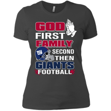 Load image into Gallery viewer, God First Family Second Then Giants Football T-Shirt For Women