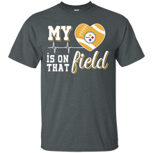 Load image into Gallery viewer, Pittsburgh Steelers Football My Heart is on that Field T - Shirt For Men