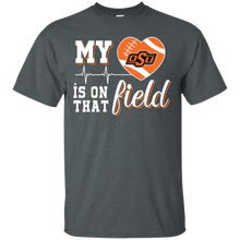 Load image into Gallery viewer, Oklahoma State Cowboys Football My Heart is on that Field T - Shirt For Men