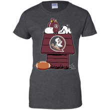 Load image into Gallery viewer, Florida State Seminoles Snoopy And Woodstock Waiting For Football Season T-Shirt For Women