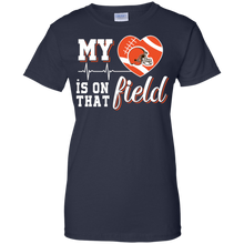 Load image into Gallery viewer, Cleveland Browns Football My Heart is on that Field T-Shirt For Women