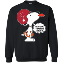 Load image into Gallery viewer, This Is For All U Wisconsin Badgers Haters Snoopy Sweatshirt