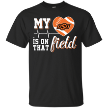 Load image into Gallery viewer, Oklahoma State Cowboys Football My Heart is on that Field T - Shirt For Men