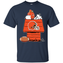Load image into Gallery viewer, Cleveland Browns Snoopy And Woodstock Waiting For Football Season T - Shirt For Men