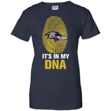 Load image into Gallery viewer, Ravens Football It Is In My Dna T-Shirt For Women