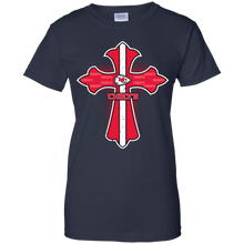 Load image into Gallery viewer, Cross Shirt For Jesus And Kansas City Chiefs Fans T-Shirt For Women