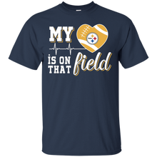 Load image into Gallery viewer, Pittsburgh Steelers Football My Heart is on that Field T - Shirt For Men