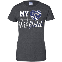 Load image into Gallery viewer, Washington Huskies Football My Heart is on that Field T-Shirt For Women