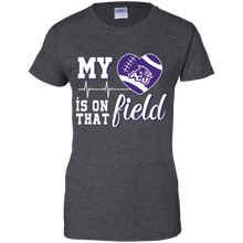 Load image into Gallery viewer, Abilene Christian Wildcats Football My Heart is on that Field T-Shirt For Women