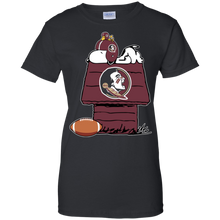 Load image into Gallery viewer, Florida State Seminoles Snoopy And Woodstock Waiting For Football Season T-Shirt For Women