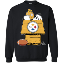Load image into Gallery viewer, Pittsburgh Steelers Snoopy And Woodstock Waiting For Football Season Sweatshirt