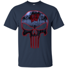 Load image into Gallery viewer, Wisconsin Badgers Football The Punisher Skull T - Shirt For Men