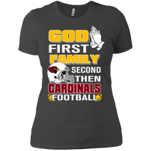 Load image into Gallery viewer, God First Family Second Then Cardinals Football T-Shirt For Women