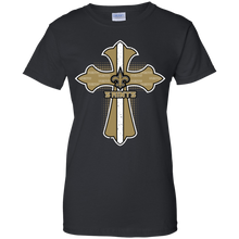 Load image into Gallery viewer, Cross Shirt For Jesus And New Orleans Saints Fans T-Shirt For Women