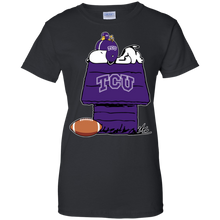 Load image into Gallery viewer, Tcu Horned Frogs Snoopy And Woodstock Waiting For Football Season T-Shirt For Women