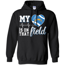 Load image into Gallery viewer, Los Angeles Chargers Football My Heart is on that Field Hoodie Shirt