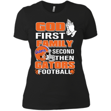 Load image into Gallery viewer, God First Family Second Then Gators Football T-Shirt For Women