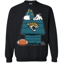 Load image into Gallery viewer, Jacksonville Jaguars Snoopy And Woodstock Waiting For Football Season Sweatshirt