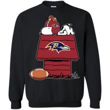 Load image into Gallery viewer, Baltimore Ravens Snoopy And Woodstock Waiting For Football Season Sweatshirt