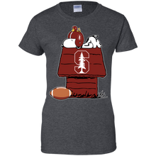 Load image into Gallery viewer, Stanford Cardinal Snoopy And Woodstock Waiting For Football Season T-Shirt For Women
